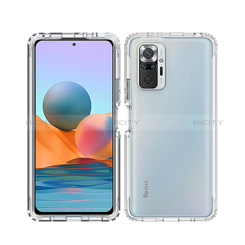 Custodia Silicone Trasparente Ultra Sottile Morbida Cover Fronte e Retro 360 per Xiaomi Redmi Note 10 Pro 4G Chiaro