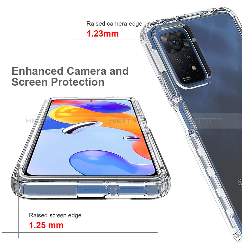 Custodia Silicone Trasparente Ultra Sottile Morbida Cover Fronte e Retro 360 per Xiaomi Redmi Note 11 Pro 4G Chiaro