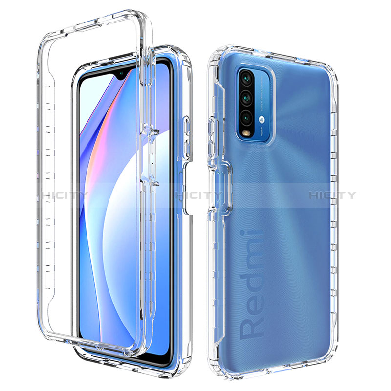 Custodia Silicone Trasparente Ultra Sottile Morbida Cover Fronte e Retro 360 per Xiaomi Redmi Note 9 4G Chiaro