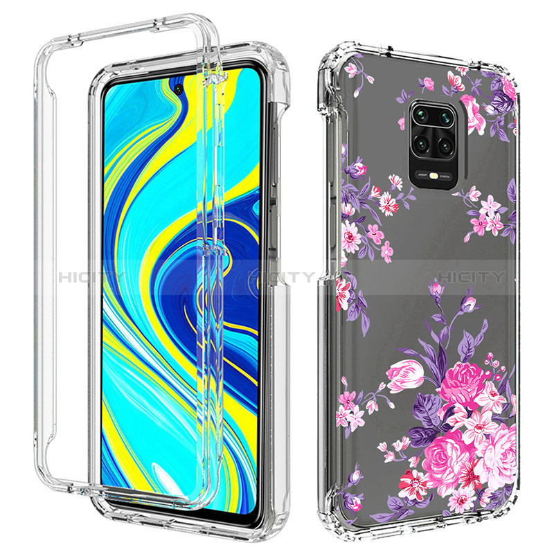 Custodia Silicone Trasparente Ultra Sottile Morbida Cover Fronte e Retro 360 per Xiaomi Redmi Note 9 Pro Max Rosa