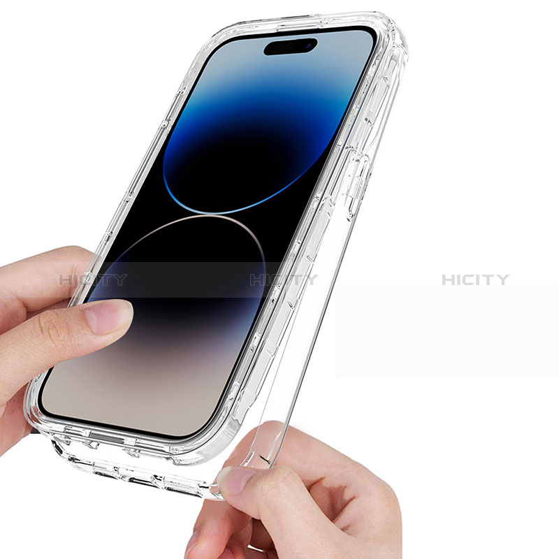 Custodia Silicone Trasparente Ultra Sottile Morbida Cover Fronte e Retro 360 ZJ1 per Apple iPhone 14 Pro