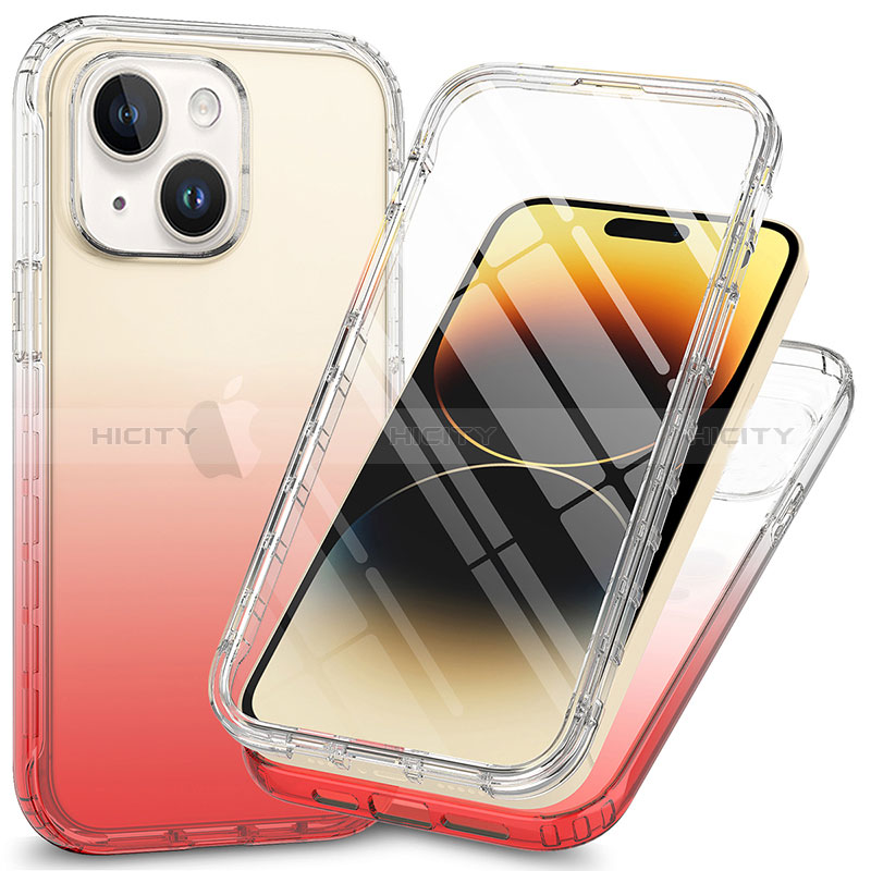 Custodia Silicone Trasparente Ultra Sottile Morbida Cover Fronte e Retro 360 ZJ1 per Apple iPhone 15 Plus