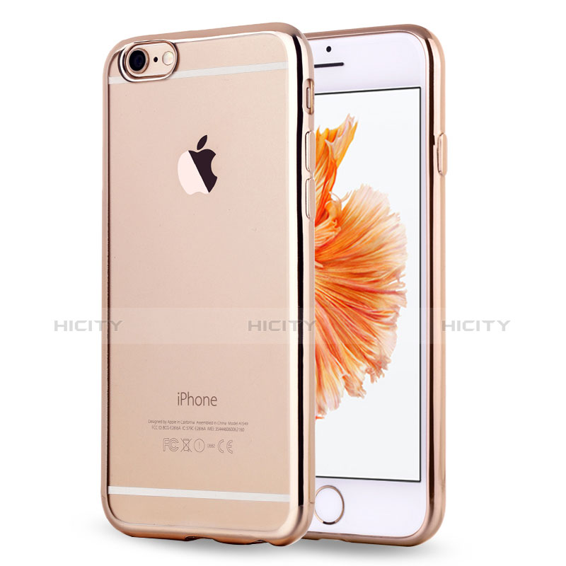 Custodia Silicone Trasparente Ultra Sottile Morbida Cover H17 per Apple iPhone 6 Oro