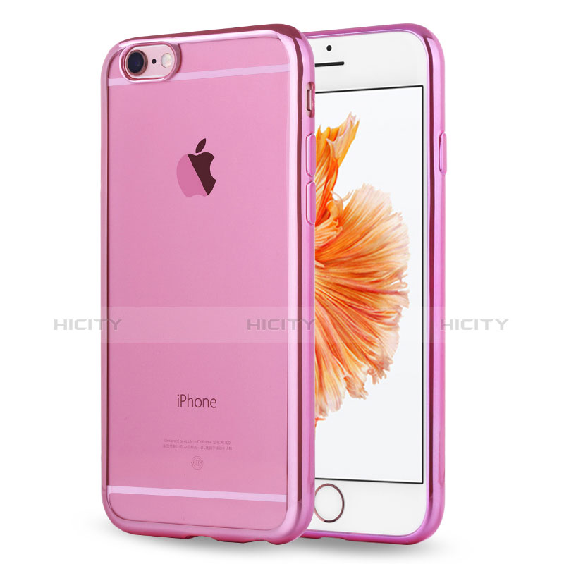 Custodia Silicone Trasparente Ultra Sottile Morbida Cover H17 per Apple iPhone 6 Rosa