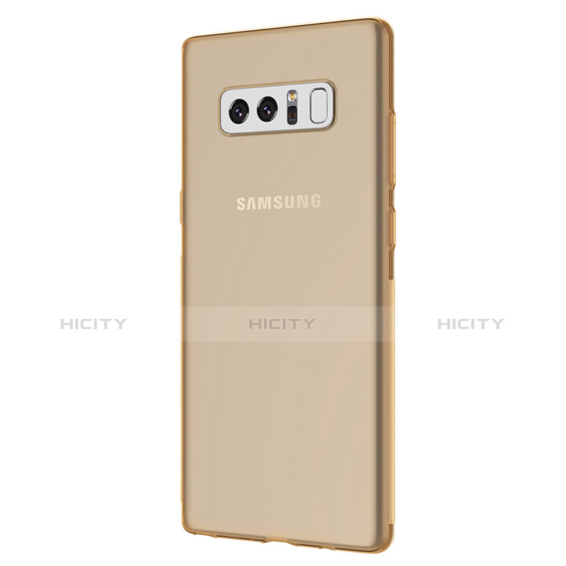 Custodia Silicone Trasparente Ultra Sottile Morbida H01 per Samsung Galaxy Note 8 Oro