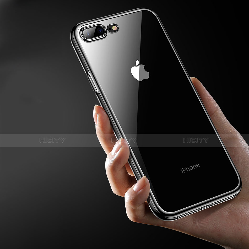 Custodia Silicone Trasparente Ultra Sottile Morbida HC01 per Apple iPhone 7 Plus Nero