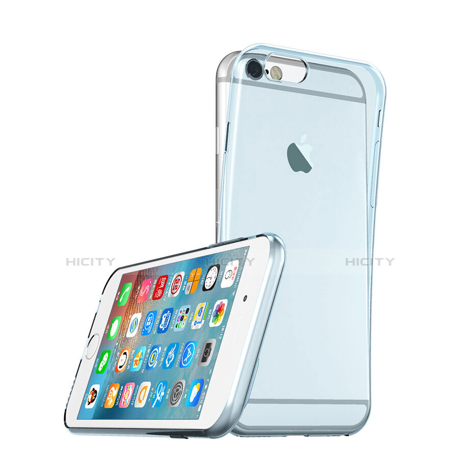 Custodia Silicone Trasparente Ultra Sottile Morbida per Apple iPhone 6 Plus Blu