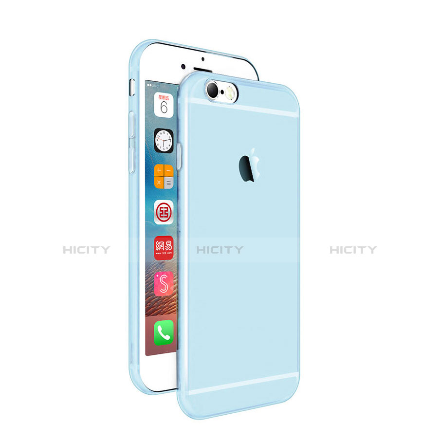 Custodia Silicone Trasparente Ultra Sottile Morbida per Apple iPhone 6S Plus Blu