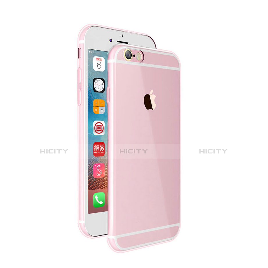 Custodia Silicone Trasparente Ultra Sottile Morbida per Apple iPhone 6S Plus Rosa