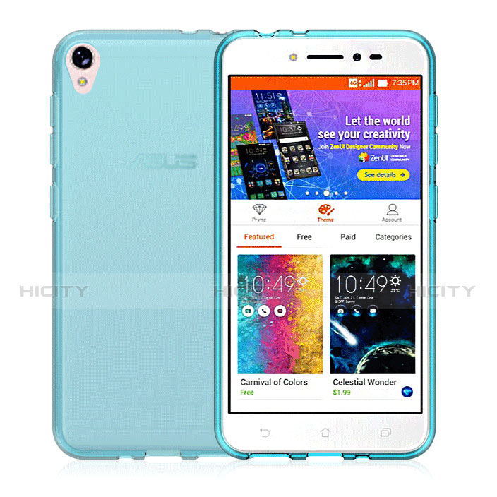 Custodia Silicone Trasparente Ultra Sottile Morbida per Asus Zenfone Live ZB501KL Blu