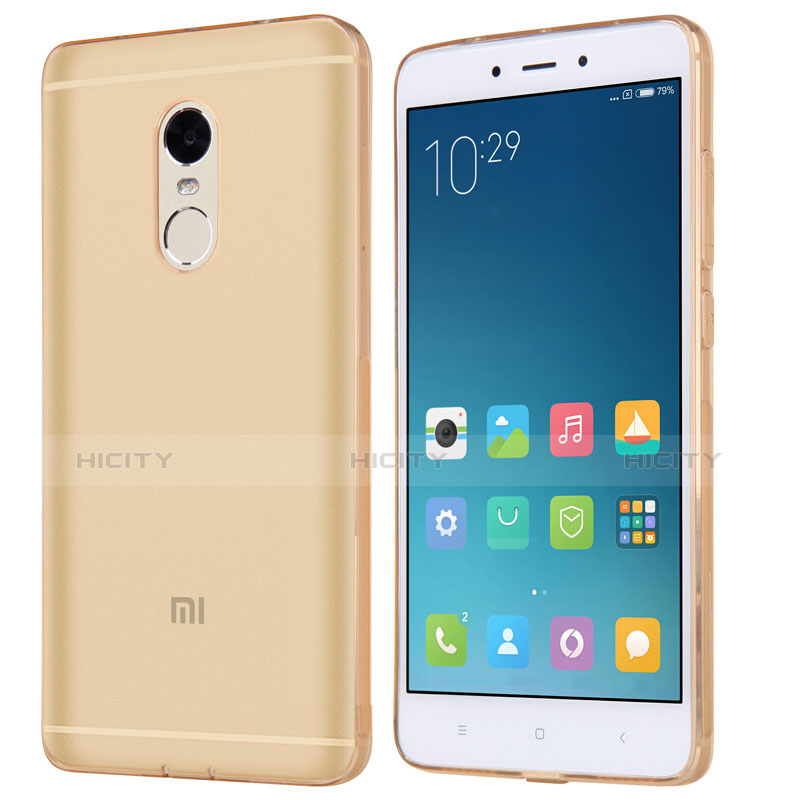 Custodia Silicone Trasparente Ultra Sottile Morbida Q02 per Xiaomi Redmi Note 4X High Edition Oro