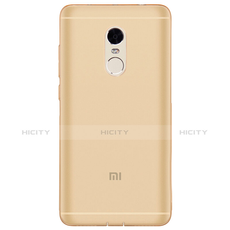 Custodia Silicone Trasparente Ultra Sottile Morbida Q02 per Xiaomi Redmi Note 4X High Edition Oro