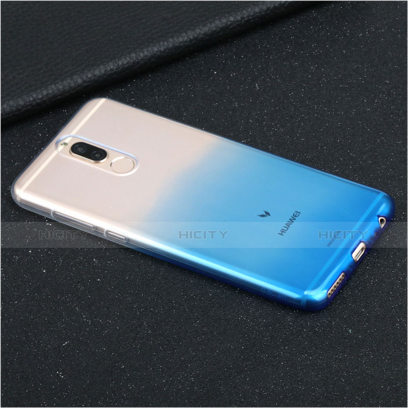 Custodia Silicone Trasparente Ultra Sottile Morbida Sfumato G01 per Huawei Mate 10 Lite Blu