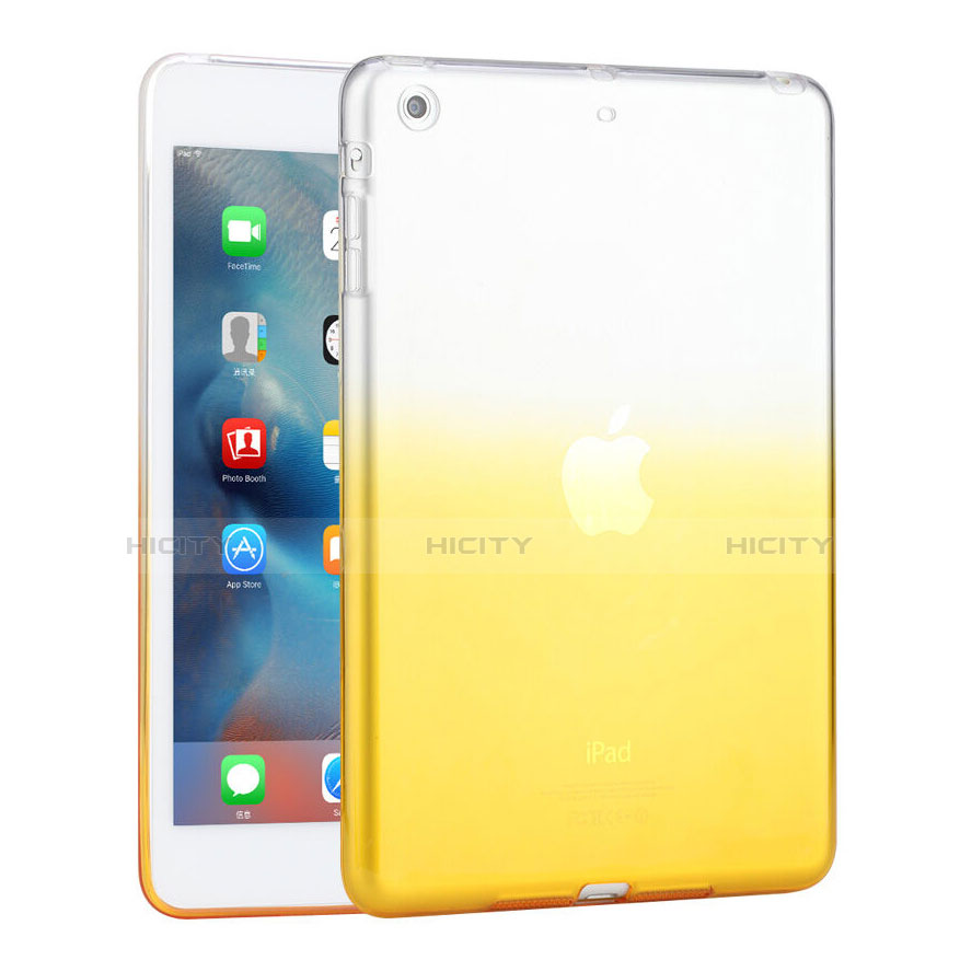 Custodia Silicone Trasparente Ultra Sottile Morbida Sfumato per Apple iPad Mini 2 Giallo