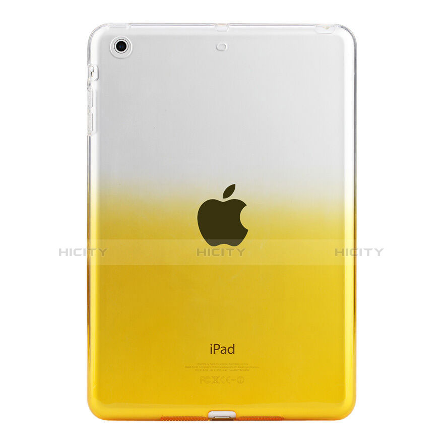 Custodia Silicone Trasparente Ultra Sottile Morbida Sfumato per Apple iPad Mini 2 Giallo