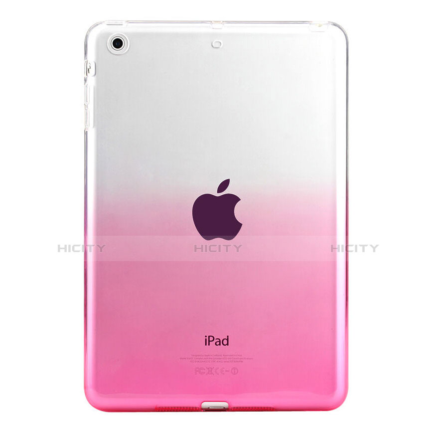 Custodia Silicone Trasparente Ultra Sottile Morbida Sfumato per Apple iPad Mini 3 Rosa