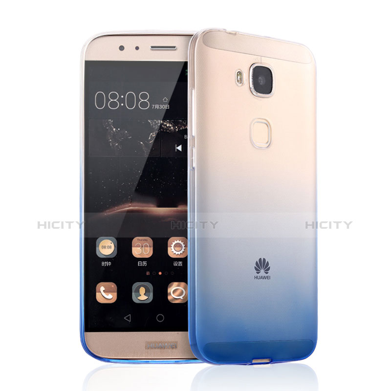 Custodia Silicone Trasparente Ultra Sottile Morbida Sfumato per Huawei GX8 Blu