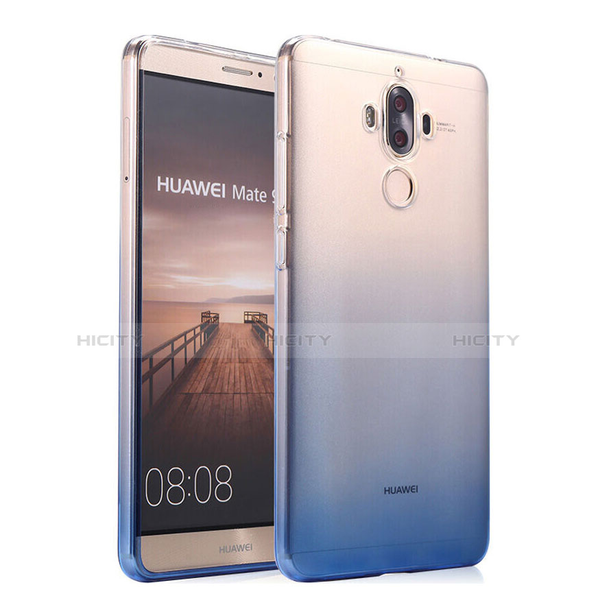 Custodia Silicone Trasparente Ultra Sottile Morbida Sfumato per Huawei Mate 9 Blu