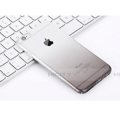 Custodia Silicone Trasparente Ultra Sottile Morbida Sfumato Z01 per Apple iPhone 6 Plus Grigio