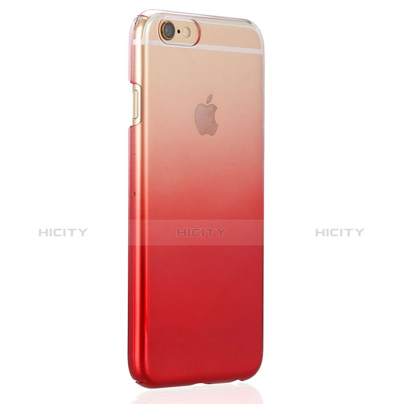 Custodia Silicone Trasparente Ultra Sottile Morbida Sfumato Z01 per Apple iPhone 6 Plus Rosso