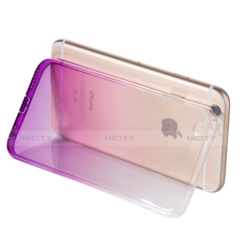 Custodia Silicone Trasparente Ultra Sottile Morbida Sfumato Z01 per Apple iPhone 6 Plus Viola