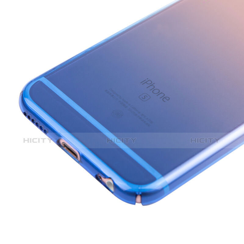 Custodia Silicone Trasparente Ultra Sottile Morbida Sfumato Z01 per Apple iPhone 6S Blu