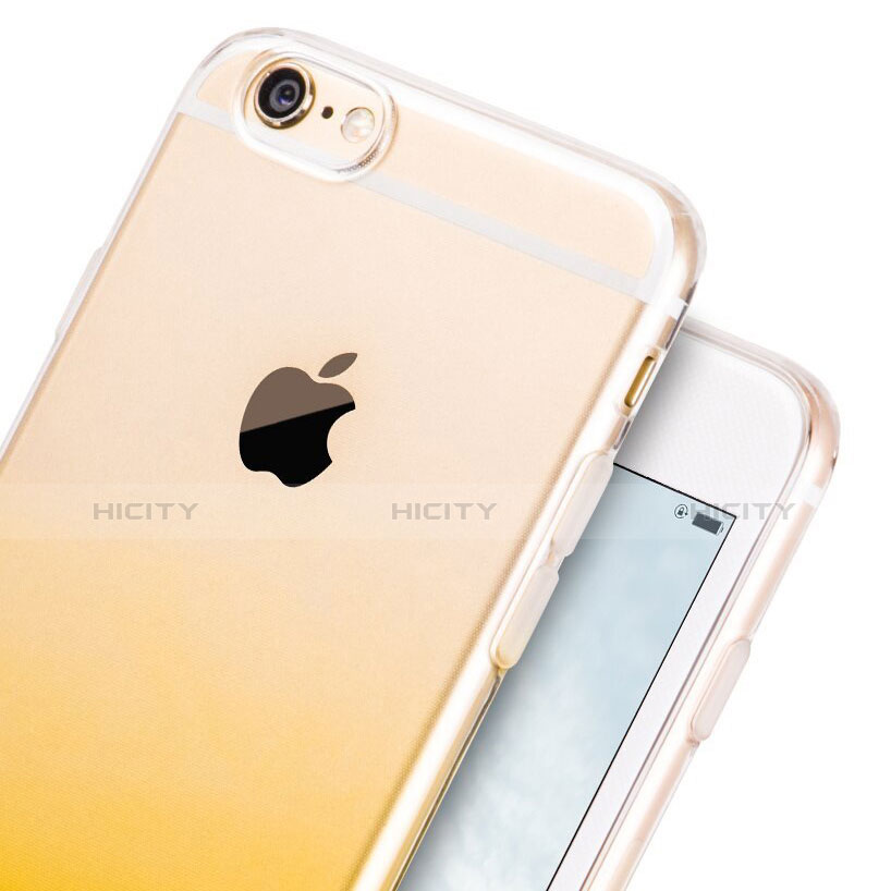 Custodia Silicone Trasparente Ultra Sottile Morbida Sfumato Z01 per Apple iPhone 6S Giallo