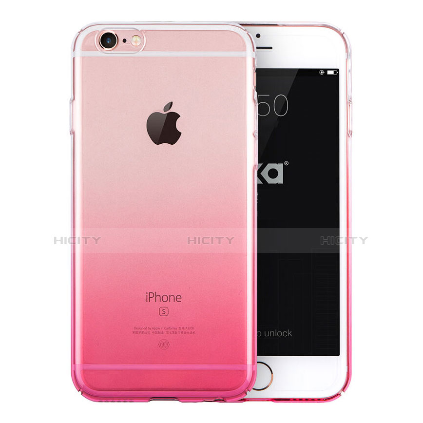 Custodia Silicone Trasparente Ultra Sottile Morbida Sfumato Z01 per Apple iPhone 6S Plus Rosa