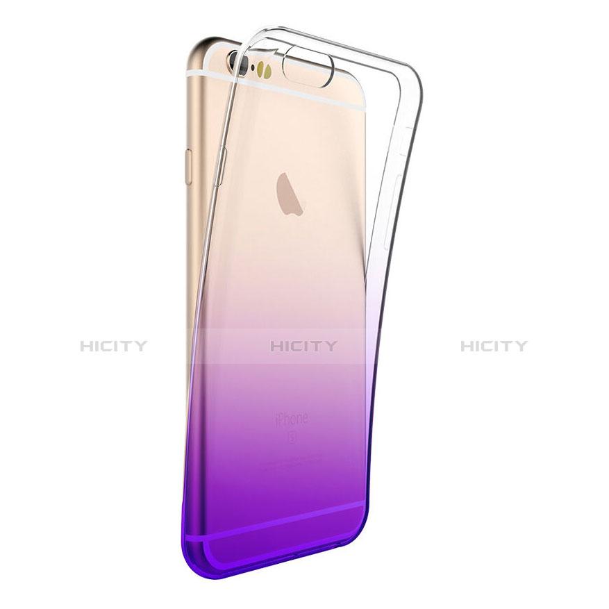 Custodia Silicone Trasparente Ultra Sottile Morbida Sfumato Z01 per Apple iPhone 6S Plus Viola