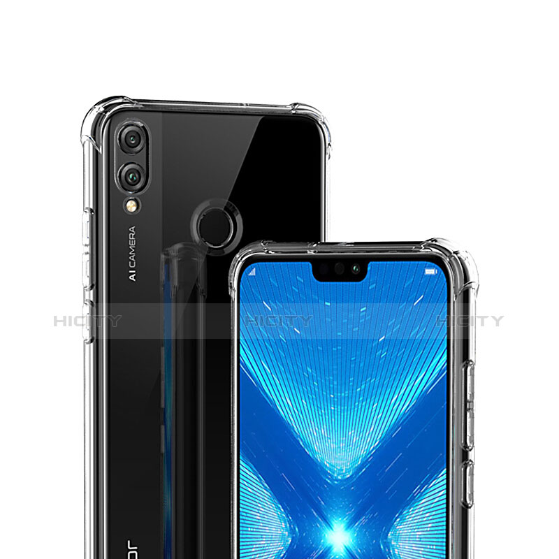 Custodia Silicone Trasparente Ultra Sottile Morbida T02 per Huawei Honor 8X Chiaro