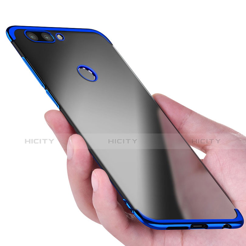 Custodia Silicone Trasparente Ultra Sottile Morbida T02 per Huawei Honor 9i Blu