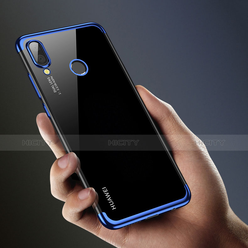 Custodia Silicone Trasparente Ultra Sottile Morbida T02 per Huawei P20 Lite Blu