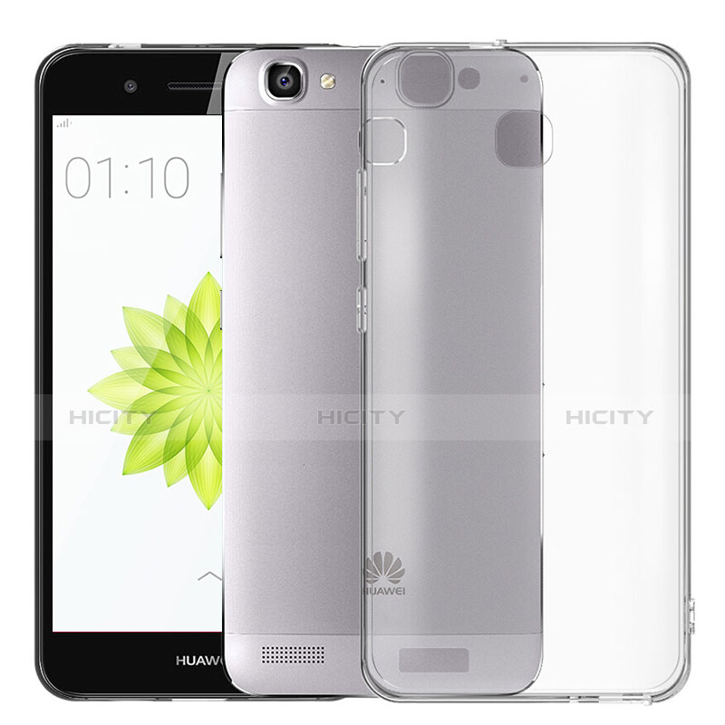 Custodia Silicone Trasparente Ultra Sottile Morbida T02 per Huawei P8 Lite Smart Grigio