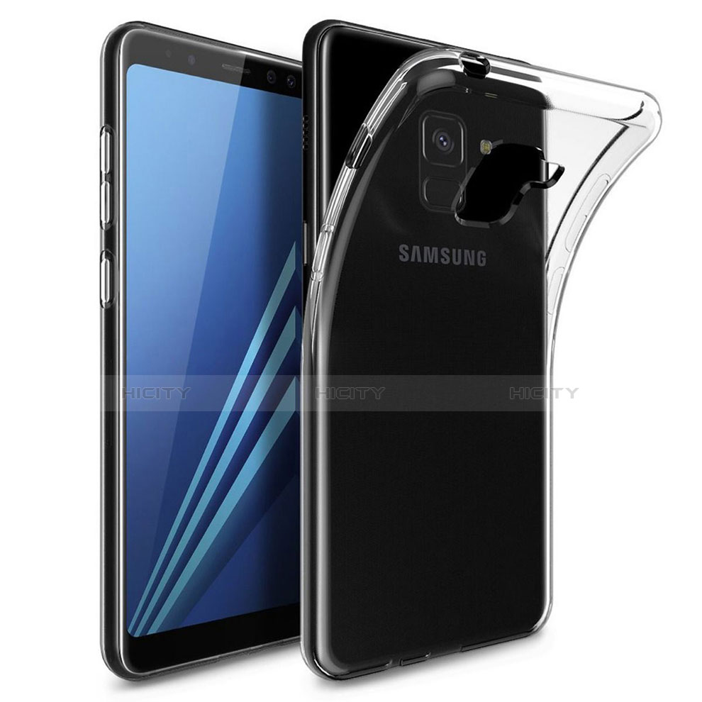 Custodia Silicone Trasparente Ultra Sottile Morbida T02 per Samsung Galaxy A8 (2018) A530F Chiaro