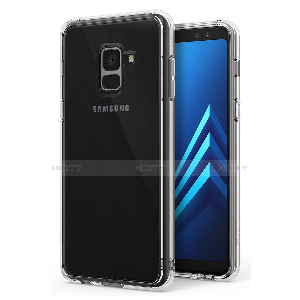 Custodia Silicone Trasparente Ultra Sottile Morbida T02 per Samsung Galaxy A8 (2018) Duos A530F Chiaro