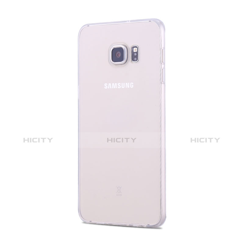 Custodia Silicone Trasparente Ultra Sottile Morbida T02 per Samsung Galaxy S6 Edge+ Plus SM-G928F Chiaro