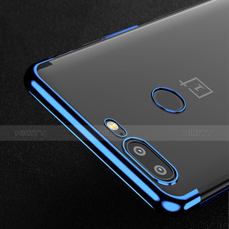 Custodia Silicone Trasparente Ultra Sottile Morbida T04 per OnePlus 5T A5010 Blu