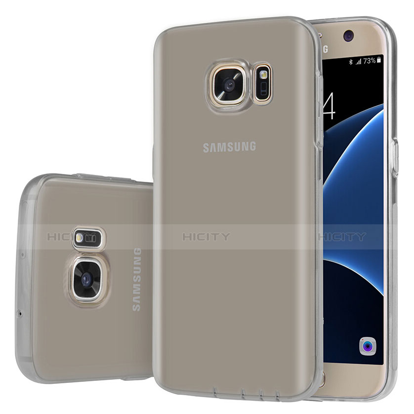 Custodia Silicone Trasparente Ultra Sottile Morbida T04 per Samsung Galaxy S7 G930F G930FD Grigio