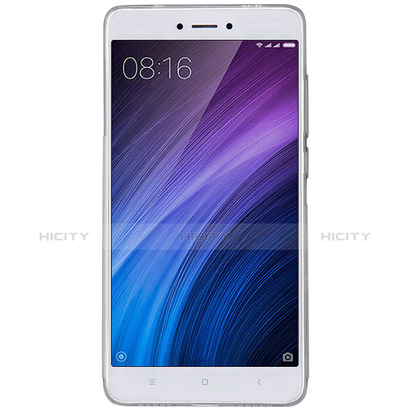 Custodia Silicone Trasparente Ultra Sottile Morbida T04 per Xiaomi Redmi Note 4 Standard Edition Grigio