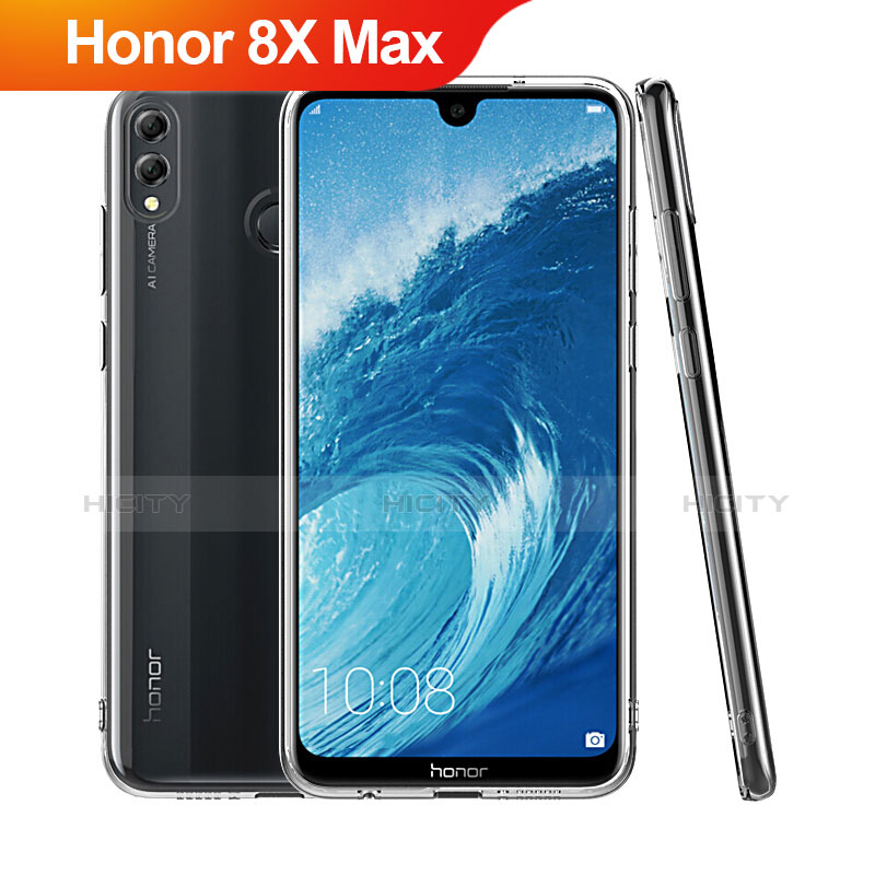 Custodia Silicone Trasparente Ultra Sottile Morbida T06 per Huawei Honor 8X Max Chiaro