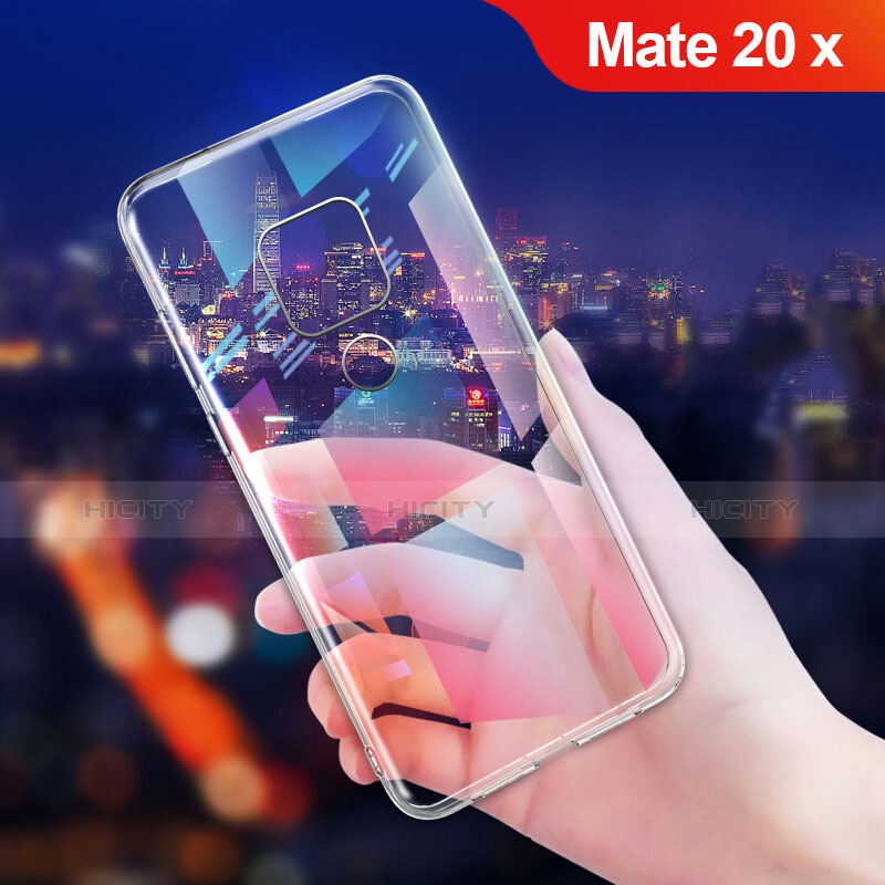 Custodia Silicone Trasparente Ultra Sottile Morbida T06 per Huawei Mate 20 X Chiaro