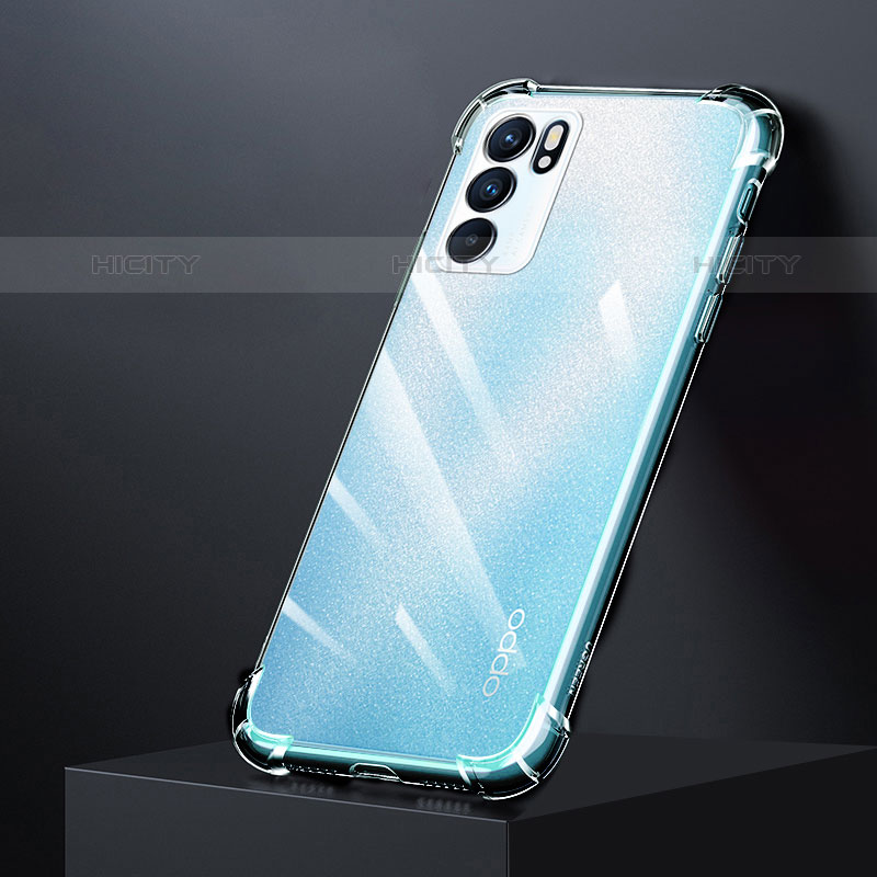 Custodia Silicone Trasparente Ultra Sottile Morbida T06 per Oppo Reno6 Pro 5G India Chiaro