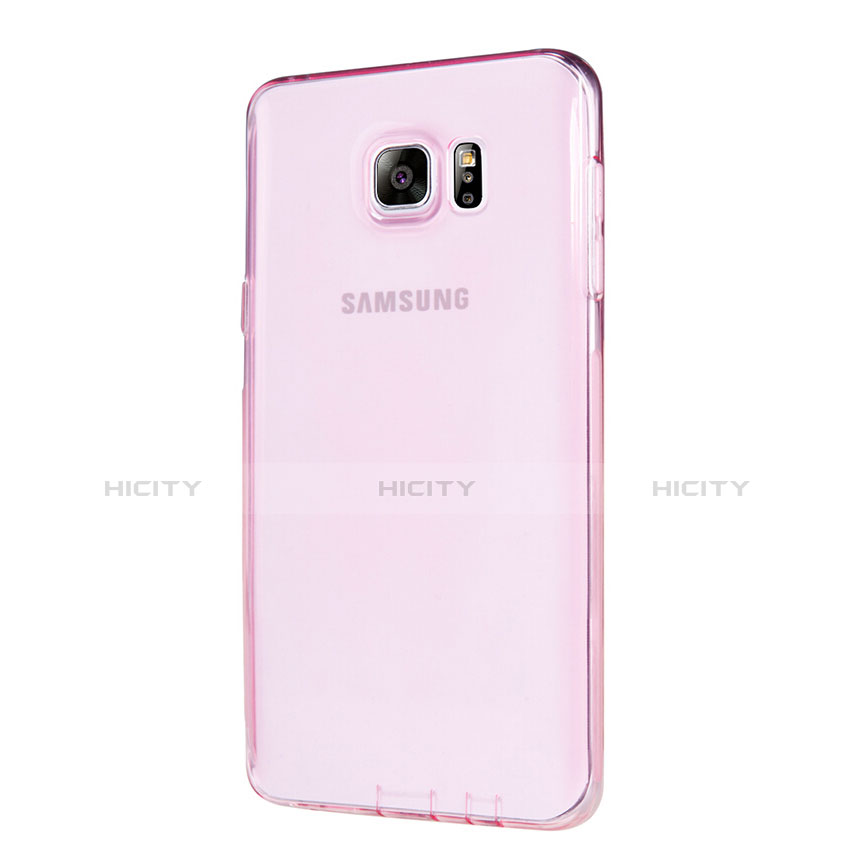 Custodia Silicone Trasparente Ultra Sottile Morbida T06 per Samsung Galaxy Note 5 N9200 N920 N920F Rosa