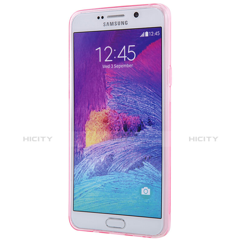 Custodia Silicone Trasparente Ultra Sottile Morbida T06 per Samsung Galaxy Note 5 N9200 N920 N920F Rosa