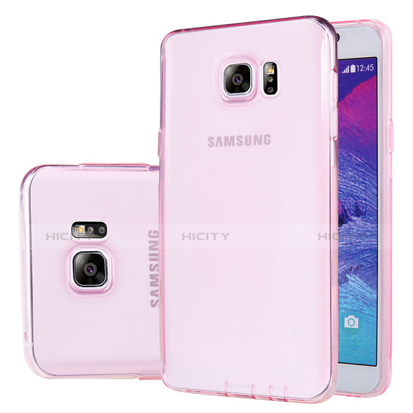 Custodia Silicone Trasparente Ultra Sottile Morbida T06 per Samsung Galaxy Note 5 N9200 N920 N920F Rosa