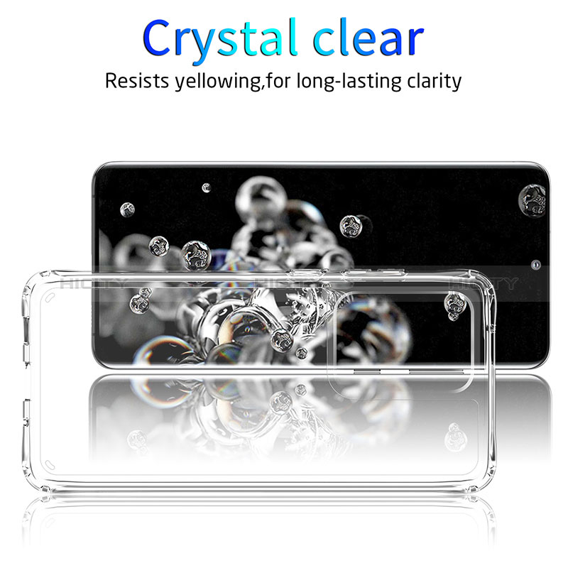 Custodia Silicone Trasparente Ultra Sottile Morbida T06 per Samsung Galaxy S20 Ultra 5G Chiaro