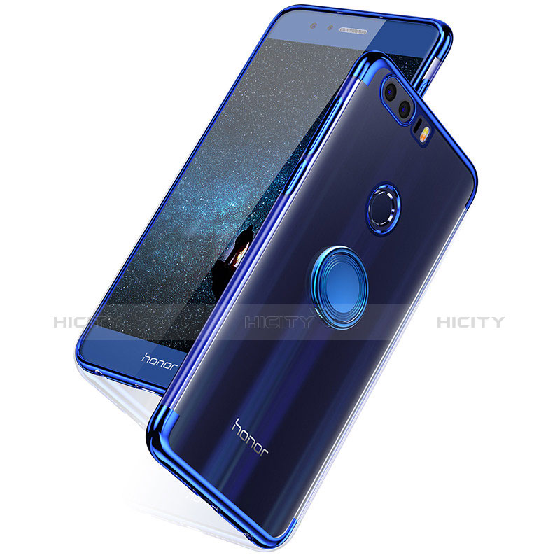 Custodia Silicone Trasparente Ultra Sottile Morbida T07 per Huawei Honor 8 Blu