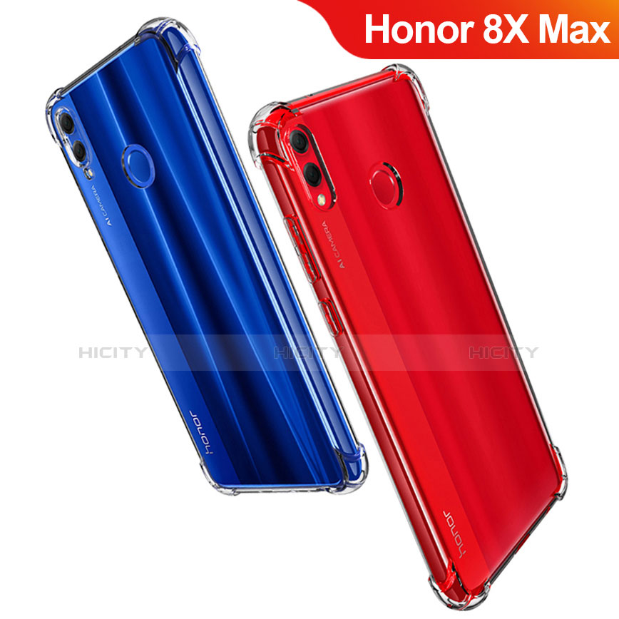 Custodia Silicone Trasparente Ultra Sottile Morbida T07 per Huawei Honor 8X Max Chiaro