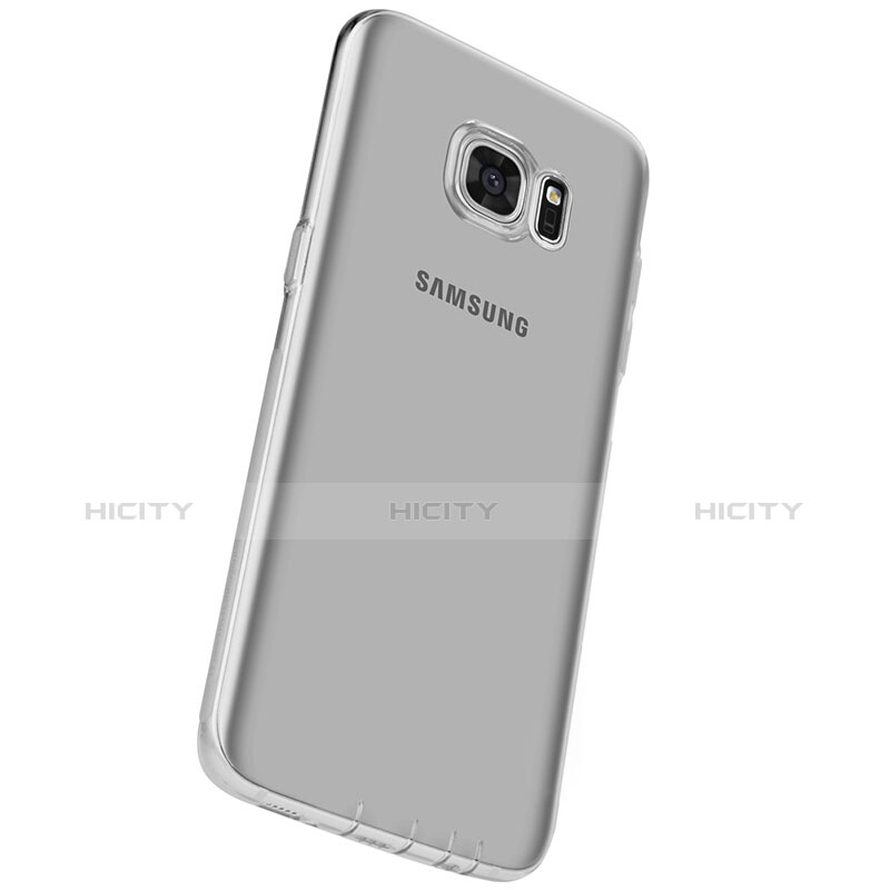 Custodia Silicone Trasparente Ultra Sottile Morbida T07 per Samsung Galaxy S7 Edge G935F Grigio