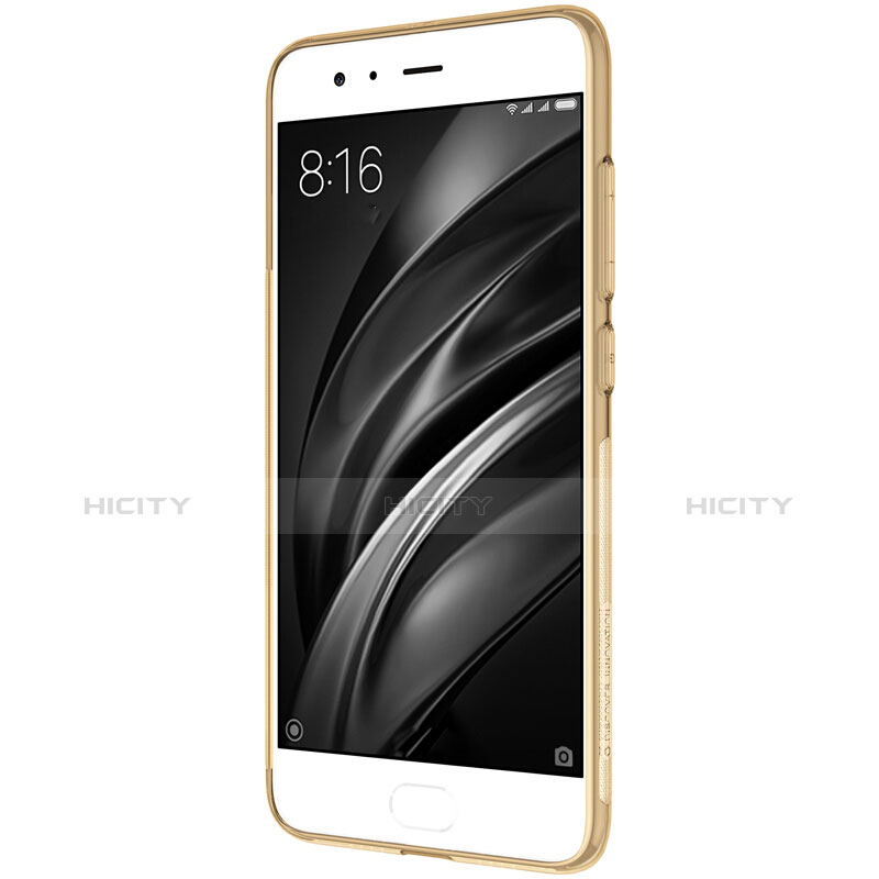 Custodia Silicone Trasparente Ultra Sottile Morbida T07 per Xiaomi Mi 6 Oro